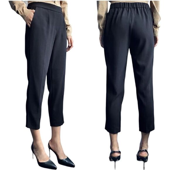 Aritzia Babaton | Cohen Pants Black 4 Cropped Tailored Pleated Dress Pan… - Picture 1 of 8